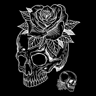 M1000-Skull-Rose-105038W Thumbnail